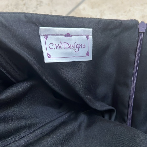 C.W. Designs Purple Girls Formal Strapless Dress - Picture 7 of 8